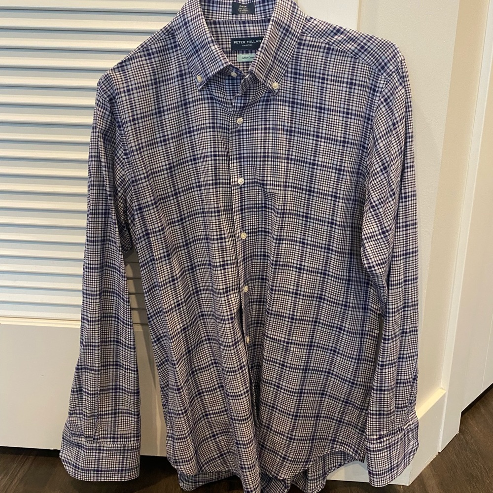 Men’s Peter Millar Summer Chambray collection. Size medium. Plaid.